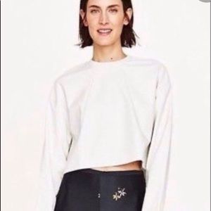 Zara off-white faux leather top! NWT